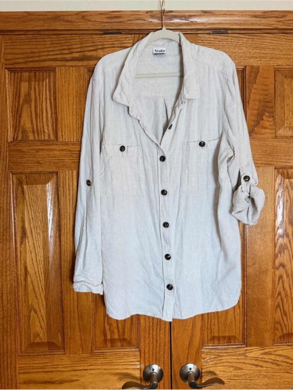 ARULA Cream Button-Front Shirt